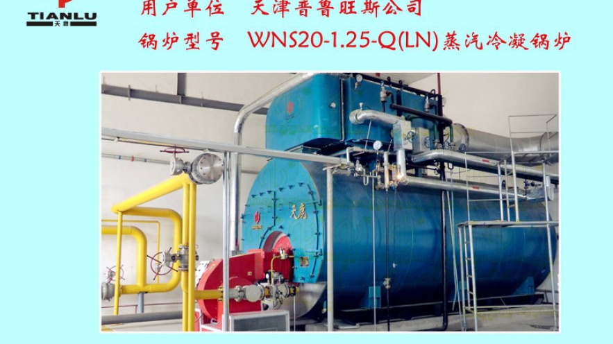 天津普鲁旺斯公司1台WNS20-1.25-Q(LN)蒸汽冷凝锅炉